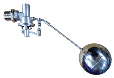 Ball float valves for mechanical water tank level control. They work by rising water level in the tank that lifts the ball to shut off the water refill, when water level and then ball drops reopening the valve to refill the tank.