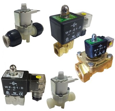 2/2 way Latching / bistable 3vdc, 6v dc and 12v dc brass, stainless + plastic solenoid valves M5 to 2 inch. 20 millisecond power pulse to stay open, reverse polarity (swap +ve and -ve supply) short electrical power pulse to stay closed. Reverse the polarity again and repeat the sequence.