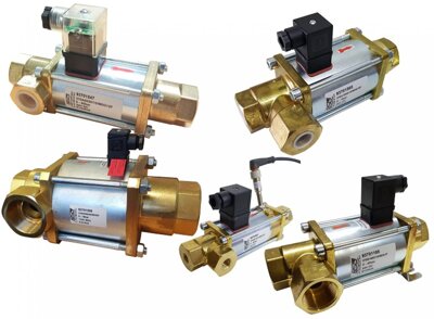 Full range of coaxial solenoid valves 3/2 normally closed or open from DN10 to DN50, manufactured in EU from Brass, 304 + 316L Stainless steel + Steel for pressures up to 64 Bar. Available at solenoid valve world.