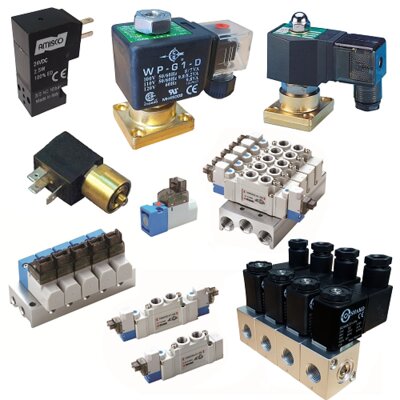 Sub base mounted 2, 3 and 5 way solenoid valves for manifold systems manufactured in Aluminium, Brass and Stainless steel up to 50 Bar