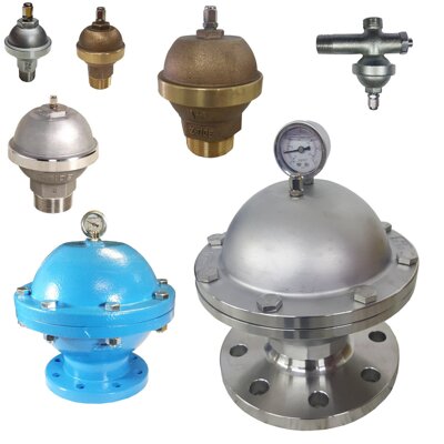 Water hammer arrestors designed to absorb and remove water hammer banging, thumping, clanking and rattling caused by water hammer shock waves.