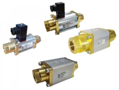 Coax valves, air pilot + solenoid 2/2 way normally closed + open from DN1 to DN50, manufactured in EU from Brass, 304 + 316L Stainless steel + Steel for pressures up to 300 Bar. 