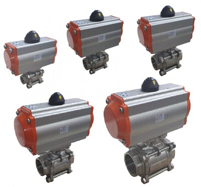 Pneumatic spring return and double acting ball and butterfly valve packages with ISO5211 direct mount. Ductile iron, Stainless steel and WRAS approved.