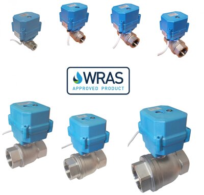 WRAS approved Air and Motor Actuated ball valves from 1/4 to 2 inch BSP. ABVM and ABV power open power close or failsafe capacitor return.