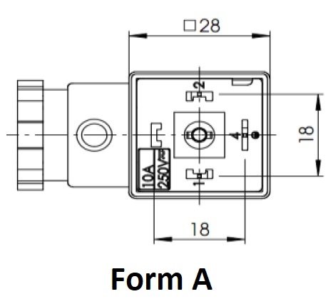 Form A DIN43650 electrical connectors