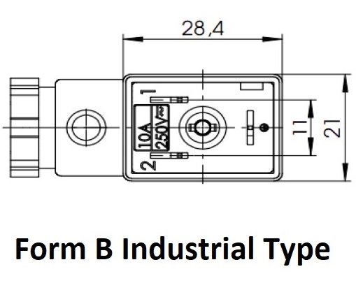 Form B DIN43650 industrial electrical connectors