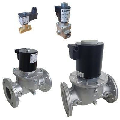 Natural Gas solenoid safety slam shut valve; Function Auto reset fast close reopens when electrical power is applied; Certified EN161 Class A for Natural Gas; Pressure 0 to 200 mBar; Sizes 1/4 to 2" BSP or flange PN16 sizes DN65 to DN150.